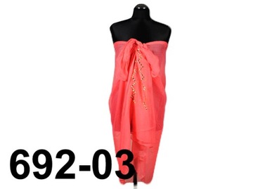 PAREO PLAŻOWE Z DŻETAMI - LEKKIE PRZEWIEWNE - 692-03