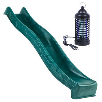 NAJDŁUŻSZA zjeżdżalnia ślizg 3m Zielona + lampa owadobójcza GRATIS
