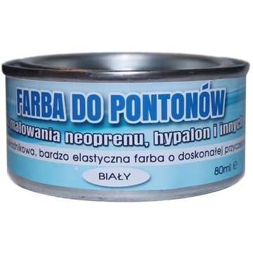 FARBA DO PONTONÓW GUMY NEOPRENU HYPALON BIAŁA 80ML