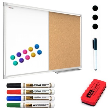 Доска пробковая магнитная 120х90, тип КОМБИ