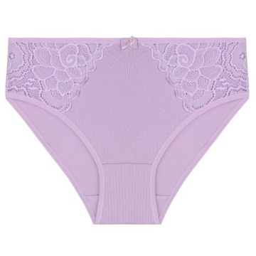 ТРУСИКИ ЖЕНСКИЕ, КРУЖЕВНЫЕ, В РЕБИНКУ, ХЛОПОК, ПАСТЕЛЬ, 5 ПАКЕТ MORAJ M