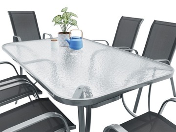 КОМПЛЕКТ САДОВОЙ МЕБЕЛИ СТОЛ 6+1 ДЛЯ ТЕРРАСЫ, БАЛКОНА