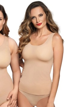 Koszulka CORIN Kylie 55770 one size beżowy gładki top nude r. UNIWERSALNY
