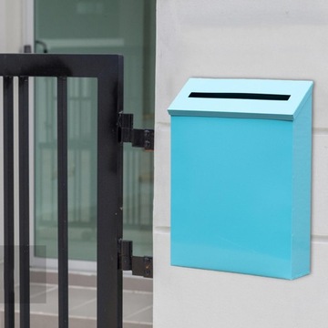 Настенный почтовый ящик Декоративный почтовый ящик Непромокаемый металлический почтовый ящик Верх синий