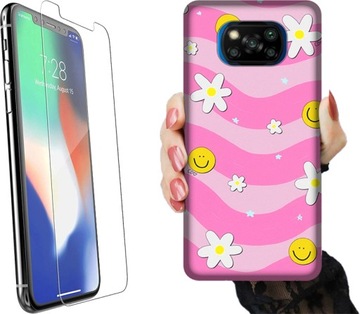 ETUI NA TELEFON XIAOMI POCO X3 NFC MŁODZIEŻOWE MODNE WZORY +SZKŁO