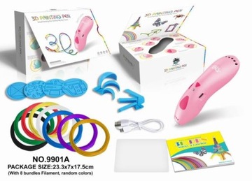 Drukarka DŁUGOPIS 3D Akumulator +Wkłady i Szablony