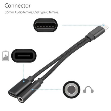 Адаптер для аудио и зарядки 2 в 1 / USB C и 3.5