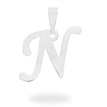 SREBRNA ZAWIESZKA 925 LITERKA N