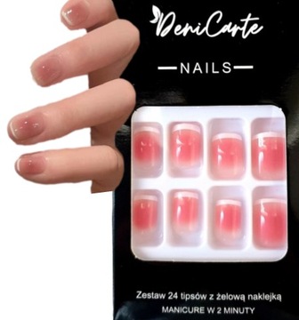 Искусственные ногти навыки с короткой квадратной аурой классической самостоятельной французской