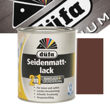 DUFA 2w1 SEIDENMATTLACK LAKIER AKRYLOWY PÓŁMAT RAL 8011 0,75L