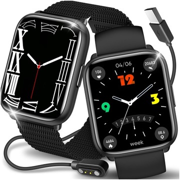 SMARTWATCH ZEGAREK DAMSKI POLSKIE MENU WODOODPORNY SMS FB + 2 PASKI GRATIS