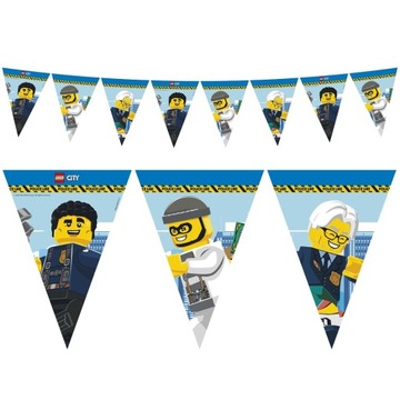 Baner flagi LEGO CITY klocki GIRLANDA urodzinowa