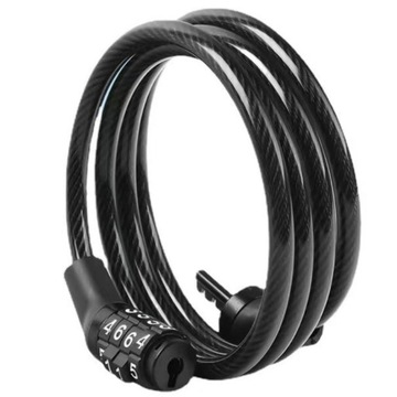 ВЕЛОСИПЕДНЫЙ ЗАМОК ВЕЛОСИПЕДНЫЙ ЗАМОК ПРОЧНЫЙ КАБЕЛЬ Код комбинации 110см