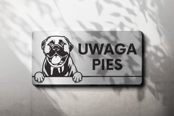 TABLICZKA UWAGA ZŁY PIES Bulmastif GROŹNY PIES TABLICZKA UWAGA ZŁY PIES