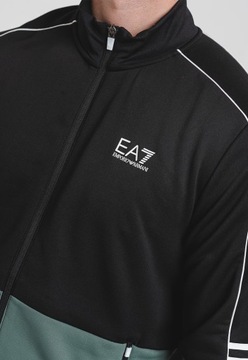 EMPORIO ARMANI EA7 męski dres sportowy BLACK/GREEN ORYGINALNY komplet roz.L