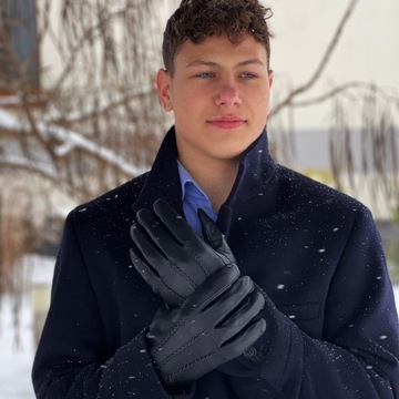 МУЖСКИЕ КОЖАНЫЕ ПЕРЧАТКИ, УТЕПЛЕННАЯ КОЖА, XL