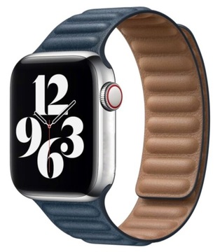 KARBOWANY PASEK MAGNETYCZNY SKÓRZANY HERMS OPASKA DO APPLE WATCH 38 40 41MM