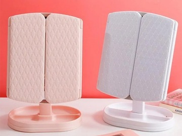 КОСМЕТИЧЕСКОЕ ЗЕРКАЛО ДЛЯ МАКИЯЖА со СВЕТОДИОДНОЙ ПОДСВЕТКОЙ, РАСШИРЯЕМОЕ, УВЕЛИЧИТЕЛЬНОЕ