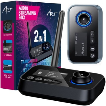 TRANSMITER SYGNAŁU AUDIO PRZEZ AUX/OPT BLUETOOTH ADAPTER NADAJNIK ODBIORNIK