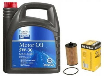 Premium Chevrolet Opel 5W30 5L + FILTR OE648/6