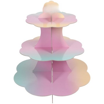 TĘCZOWY STOJAK NA CIASTO KARTONOWE CUPCAKE COOKIE CUKIERKI