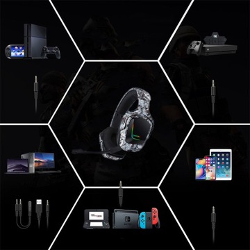 ONIKUMA K20 КАМО-НАКЛАДНЫЕ ПРОВОДНЫЕ ИГРОВЫЕ НАУШНИКИ С RGB-МИКРОФОНОМ