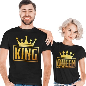 ZESTAW KOSZULEK WALENTYNKI ŻONY DZIEWCZYNY KOBIET CHŁOPAKA MĘŻA KING QUEEN
