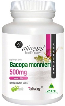 Aliness BACOPA MONNIERI bakopa Ekstrakt PAMIĘĆ Bakozydy Układ nerwowy
