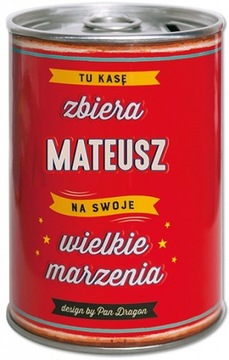 Puszka Skarbonka Vip z imieniem - Mateusz
