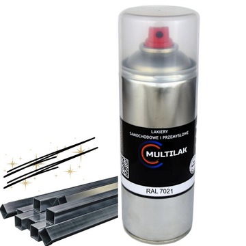 Lakier farba w sprayu do aluminium RAL 7021 Półmat