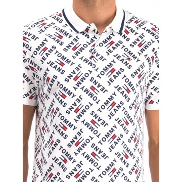 TOMMY HILFIGER KOSZULKA POLO LOGO ALLOVER PRINT XL