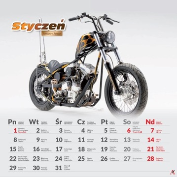 Kalendarz 2024 ścienny 2024 CHOPpERS motory 33x33cm