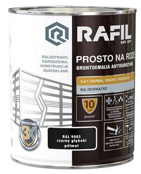 RAFIL PROSTO NA RDZĘ PÓŁMAT RAL9005 CZARNY 0,75L