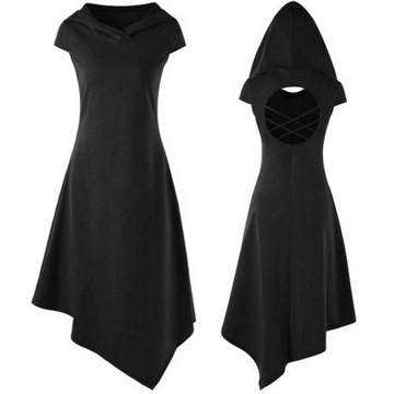 Witch Hollowing Out Hoodie Cloak Women Solid Color