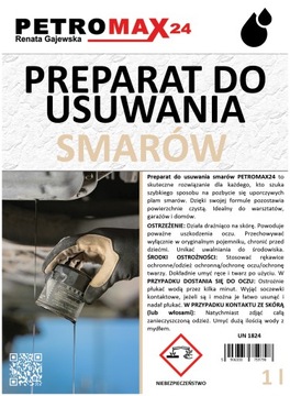 REMOVER GREASE PREPARAT DO USWANIA SMARU OLEJU 1L PETROMAX24