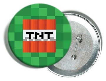 Przypinka kotylion plakietka na urodziny Minecraft