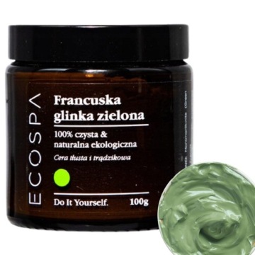 GLINKA ZIELONA MONTMORILLONITE MASECZKA DO TWARZY UJĘDRNIA 100G ECOSPA