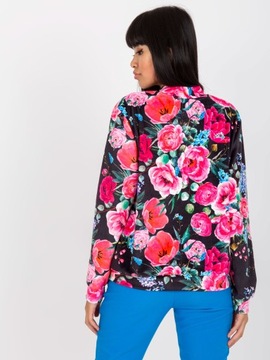 Bluza welurowa ROZPINANA bomberka FLOWERS 86C S/M