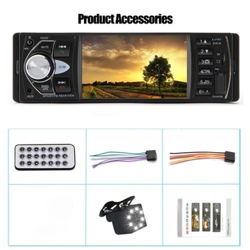 Z 8 stylami kamery LED Radio samochodowe 1 Din Bluetooth 4.1 z kamerą cofan