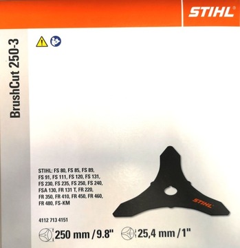 TRÓJZĄB TARCZA TNĄCA NÓŻ STIHL 250 MM FS ORYGINAŁ