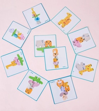 ДЕРЕВЯННЫЕ БЛОКИ ЖИВОТНЫЕ ОБРАЗОВАТЕЛЬНАЯ ЗАГАДКА МОНТЕССОРИ