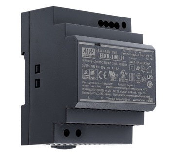 ZASILACZ DIN 15V 6,13A 92W MEAN WELL HDR-100-15