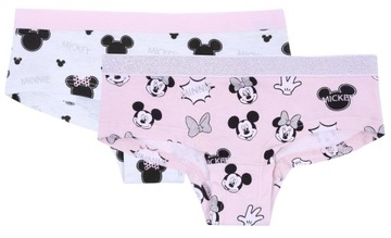 DISNEY Minnie Młodzieżowe BAWEŁNIANE dziewczęce majtki 2 pary WYGODNE 152