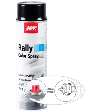 APP lakier akrylowy spray CZARNY POŁYSK 500 ml