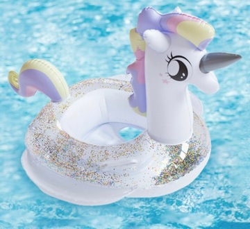 Круг для плавания с сиденьем Unicorn и блестящим матрасом для бассейна и пляжа