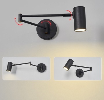 Светодиодный настенный светильник с регулируемым поворотным кронштейном