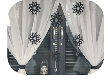 ЦВЕТЫ ПАННО КРАСИВЫЙ АЖУР УКРАШЕНИЕ 120х115 ГИРЛАНДЫ КРИСТАЛЛЫ ГЛАМУРНОЕ СТЕКЛО