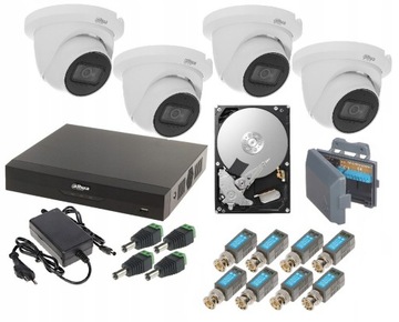 System Zestaw Monitoringu Dahua 5MPX 4 Kamery Dysk 2TB rejestrator 4K