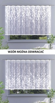 Жаккардовая штора, Вольта, листья, листья плюща, листья, 623948, белый, 240 см