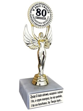 STATUETKA NA 80 URODZINY Prezent Życzenia 80 lat